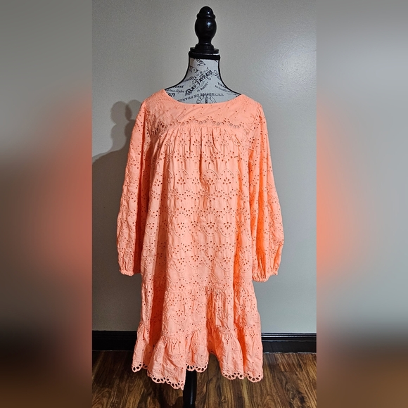 Lilly Pulitzer Keyla Eyelet Swing Dress Orange Size XL - Picture 1 of 12